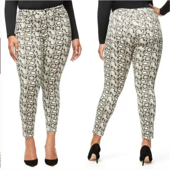 NWT $169 Good American Good Legs High Rise Snake Print Jeans - Picture 3 of 8